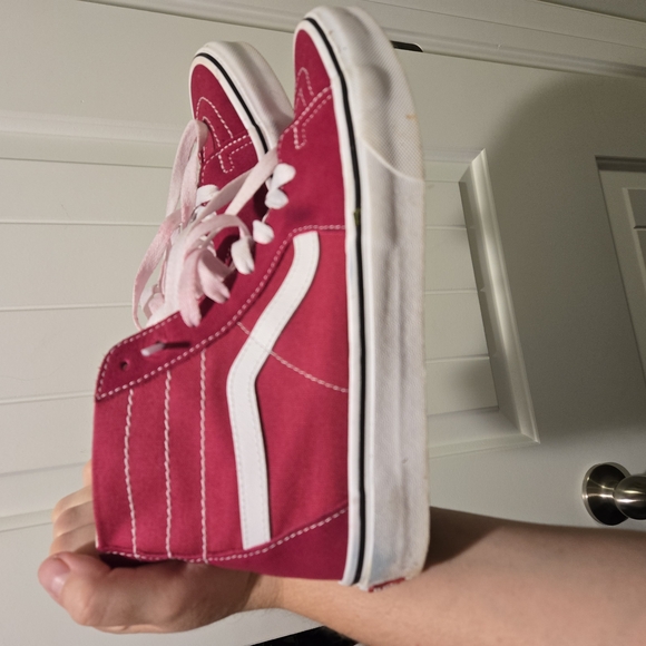 Spring Sale! Vans Pink/ Raspberry High-Top Sneakers Unique Pretty Color. - Picture 2 of 2